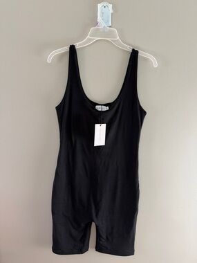 Black BumpSuit The Cindy Maternity Romper Sleeveless Romper Bodysuit Medium